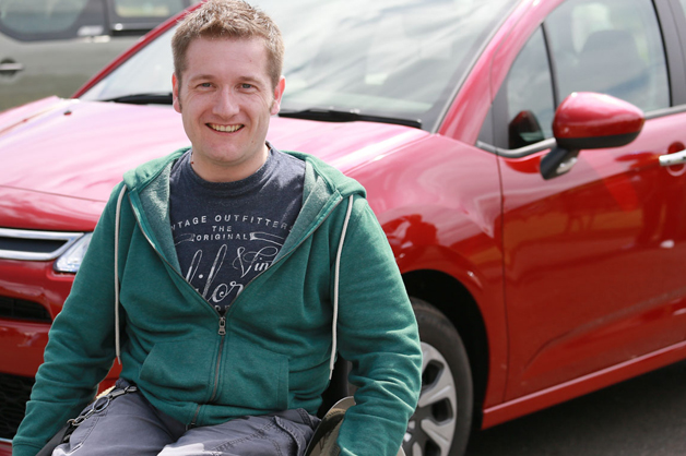 Wheelchair Customer By Red Car