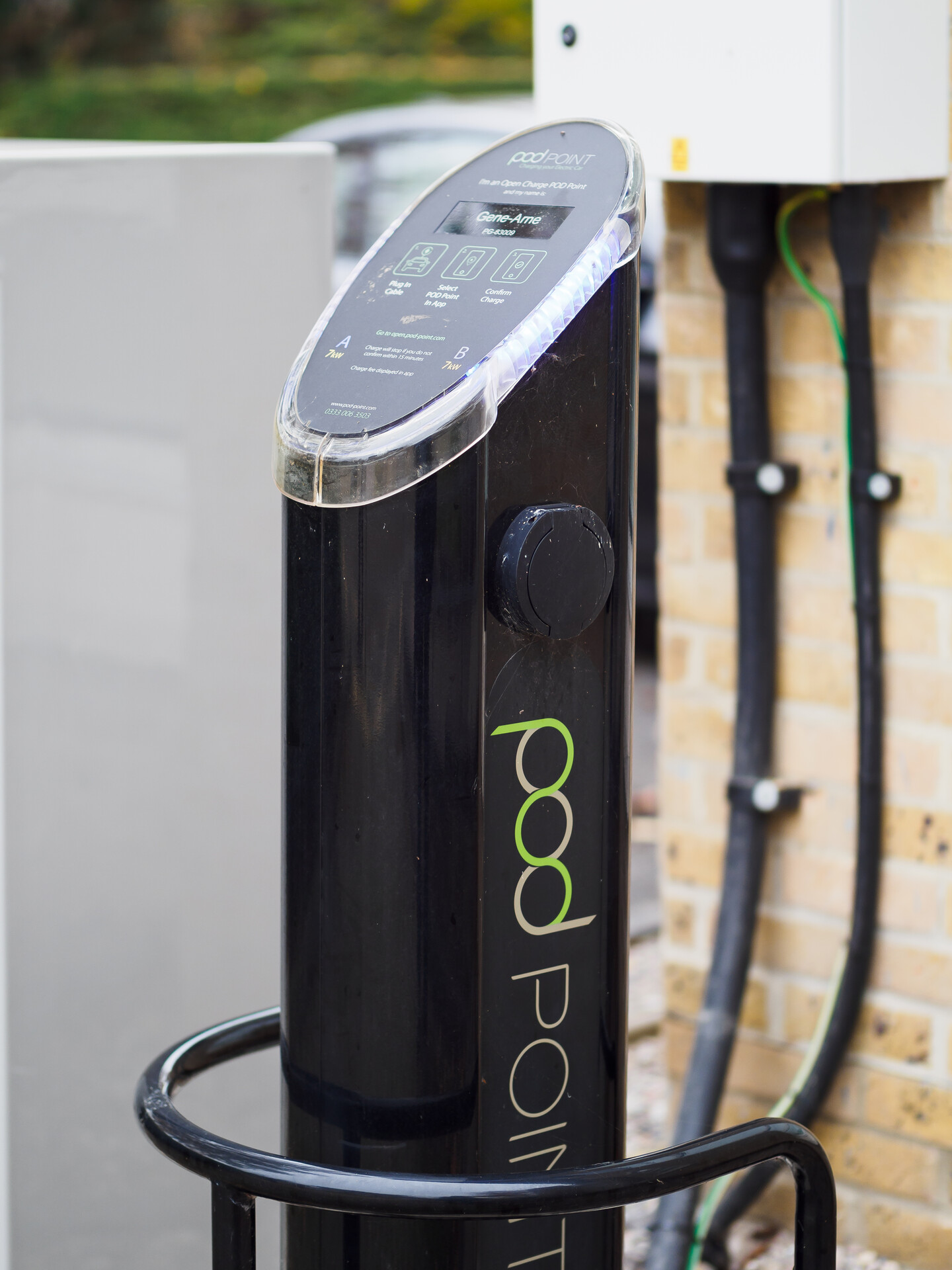 A podpoint chargepoint for charging an electric car
