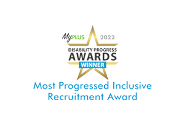 My Plus Awards 2022 Disability progress awards winner for most inclusive recruitment award